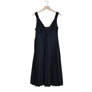 The Limited Womens 8 Empire Waist V Neck Pleated Lined Black Dress